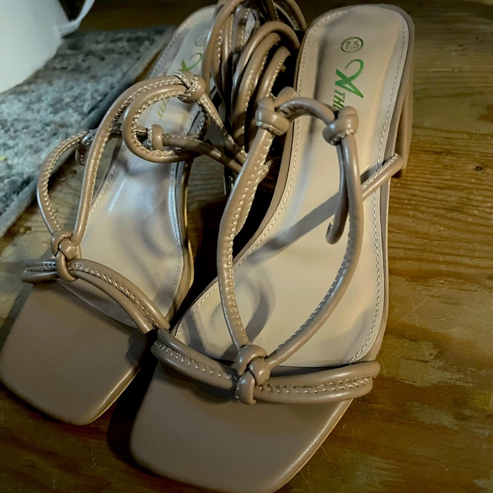Athlefit Women's Chunky Strappy Sandals Lace Up